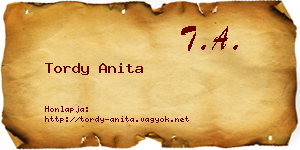 Tordy Anita névjegykártya