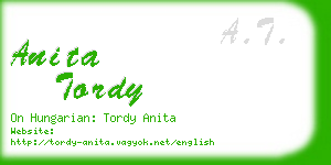 anita tordy business card